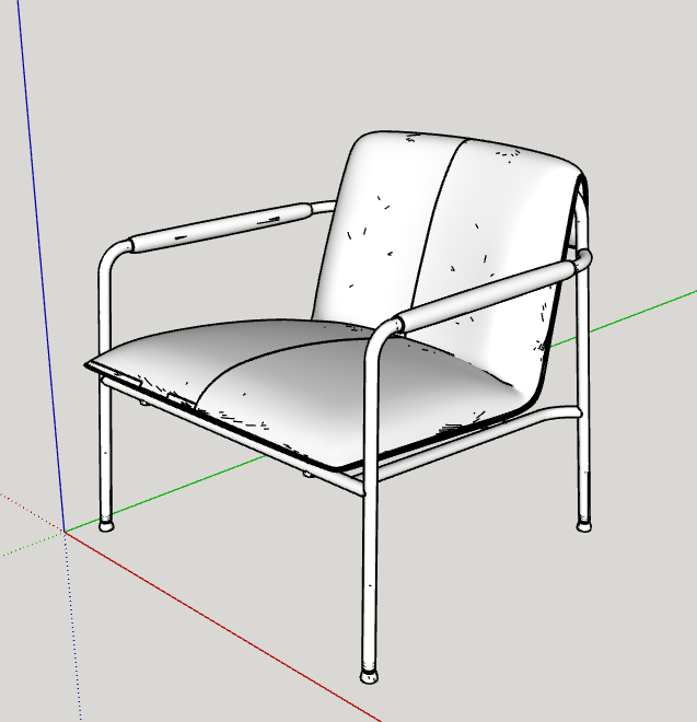 Carrera Chair SketchUp model as received before optimization