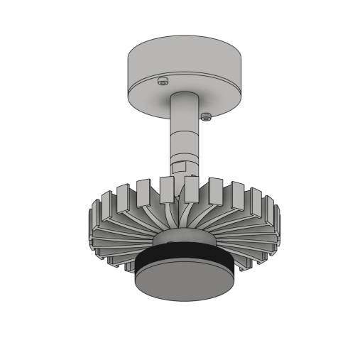Close view of native parametric geometry in a Revit lighting family